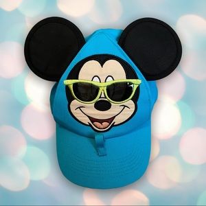 Disney Mickey Mouse Toddler Boy’s Blue Sunglass Holder Snapback Baseball Hat
